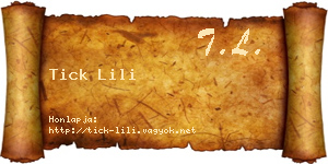 Tick Lili névjegykártya